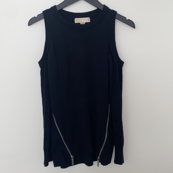 Michael Kors Cold Shoulder Side Zip Sweater - Picture 2 of 6